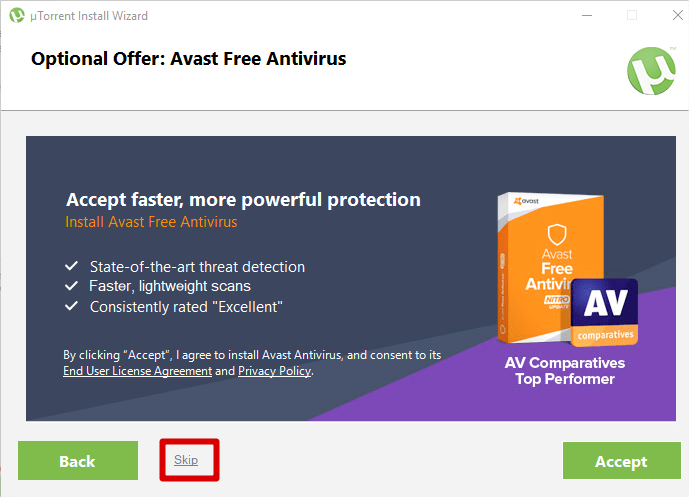 Propaganda Avast uTorrent