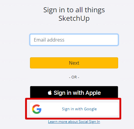 Sign Google Sketchup