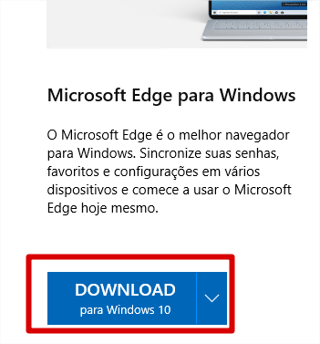Download Edge para Windows 10
