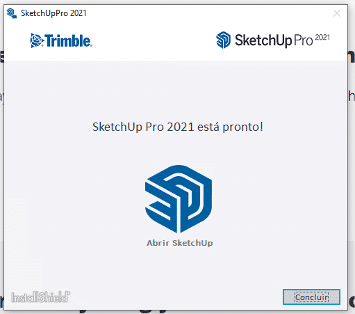 Término da instalação do SketchUp