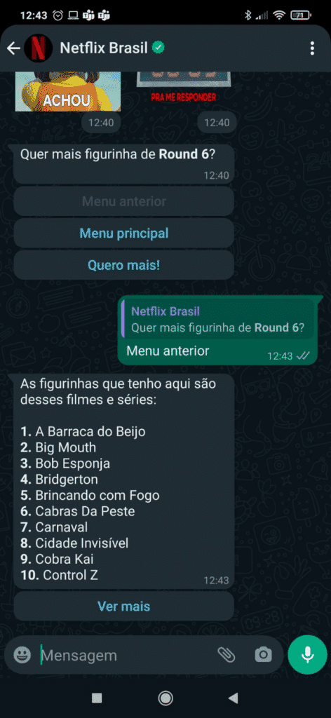 Figurinhas de outras séries Netflix