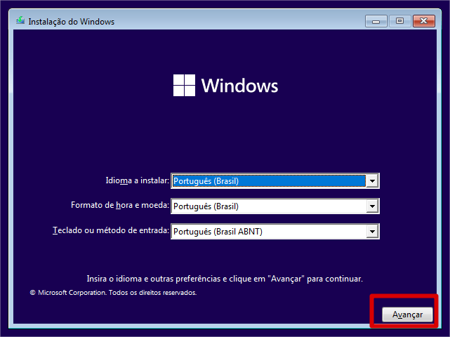 Instalação do Windows 11