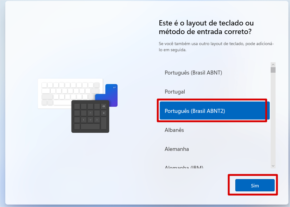 Teclado do Windows 11