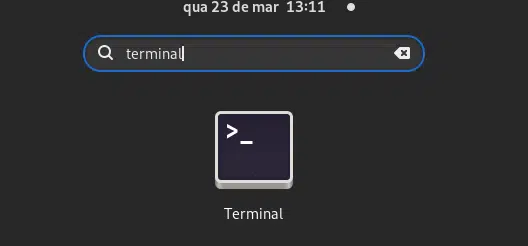 Busca Terminal no Linux Fedora