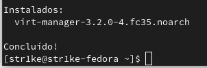 resultado instalação virt manager