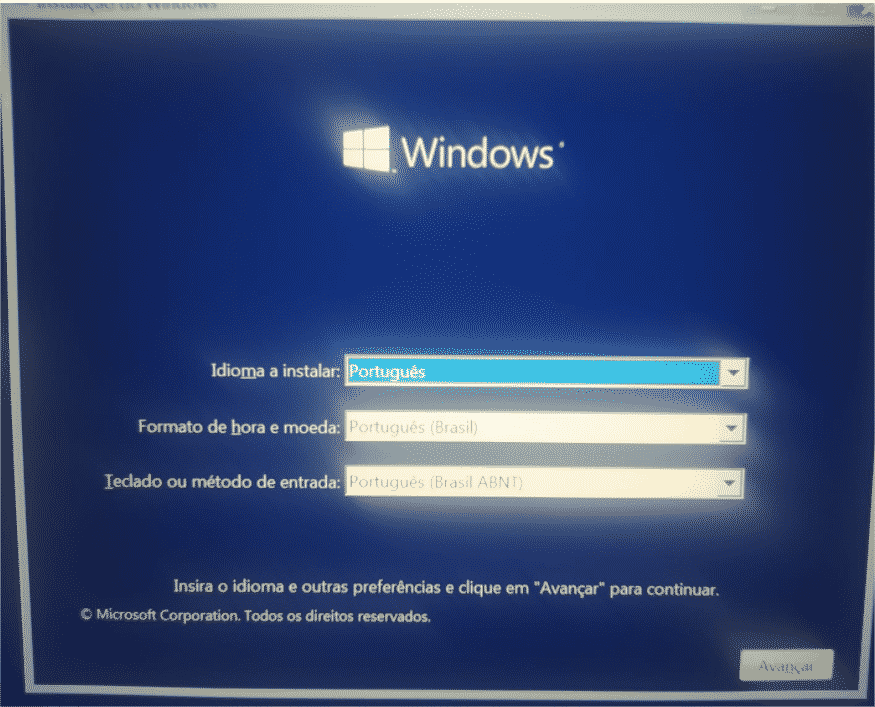 Instalação Windows 10