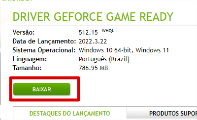 Baixar drivers NVIDIA