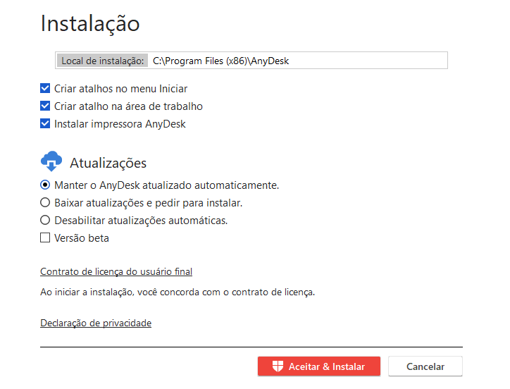 Instalação Anydesk