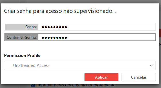 Senha acesso não supervisionado anydesk